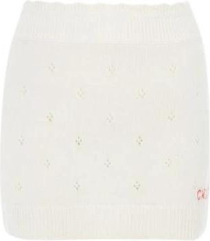 Chlo&eacute; Nauwsluitende Minirok - Dames - Korte rokken - Beige - L - Wol - Rokken