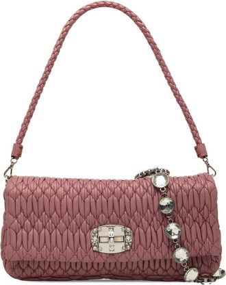 Miu Miu Pre-owned Miu Miu Matelasse Nappa Crystal Chain Satchel Ladies C9RBC8JBFMBEVF17