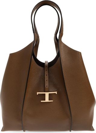 Tod's Tassen, Dames, Bruin, ONE Size, Leer, T Timeless Medium Shopping Bag
