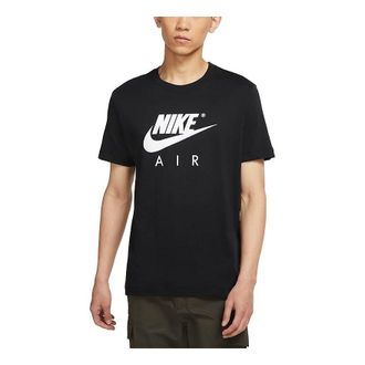 Nike Mens Nike Air Large Logo Printing Sports Round Neck Short Sleeve Black T-Shirt DD3352-010