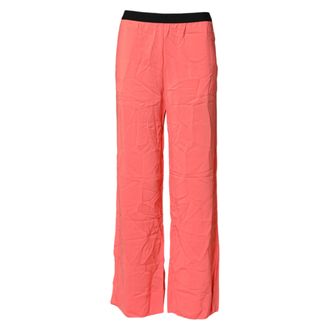 Jucca Neon Pink High Waist Straight Wide Leg Trouser Womens Pants