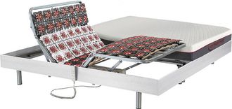 Vente-Unique Letto relax elettrico sole sospensioni Materasso memory Motori OKIN 2 x 90 x 200 cm Bianco - ATRIDE di DREAMEA