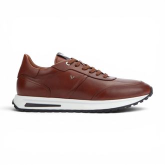 Infinity Leather Martinelli Bruine Leren Sneakers Trainer Veterschoenen - Hanbury