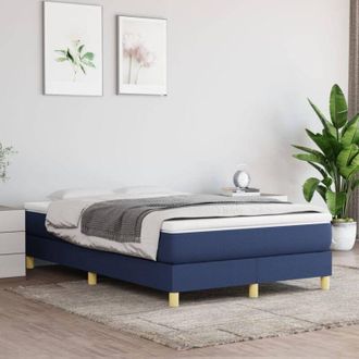 vidaXL Vidaxl - Cama Box Spring Con Colch&oacute;n Tela Azul 120x200 Cm