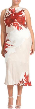 Estelle Maisie Floral Cowl Neck Sheath Dress in Natural Rosa at Nordstrom, Size 18W
