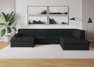 Domo Collection Wohnlandschaft »Topper, elegant und zeitlos, komfortabel, U-Form« wahlweise mit Bettfunktion