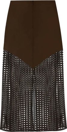 MISCI Gonna midi con dettaglio cut-out - Marrone