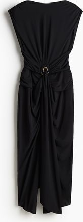 H&M Drapiertes Kleid mit Cut-out - Schwarz