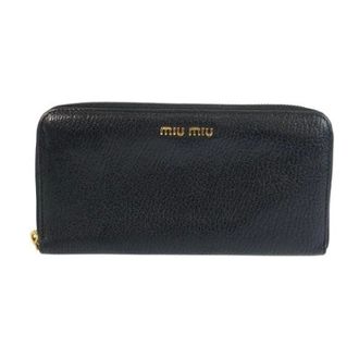 Miu Miu Pre-owned Wallets, female, Black, Size: ONE SIZE Pre-owned Leather Long Wallet