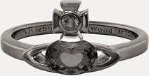 Vivienne Westwood Allie Ring Ruthenium-grey-cz Ruthenium-grey-cz Unisex