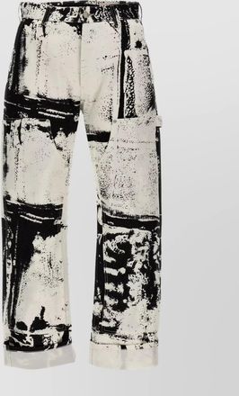 Alexander McQueen folded print denim trousers