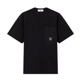 Stone Island T-Shirts, male, Black, S, S0115 Pocket T Shirt