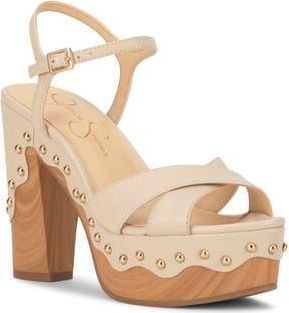 Jessica Simpson Samintia Ankle Strap Platform Sandal in Natural 04 at Nordstrom Rack, Size 9.5