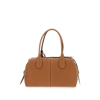 Tod's Womens Tumbled Leather Tote Bag Brown Calf