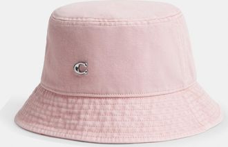 Coach Womens Quilted Denim Bucket Hat - Pink - Size X-Small/Small