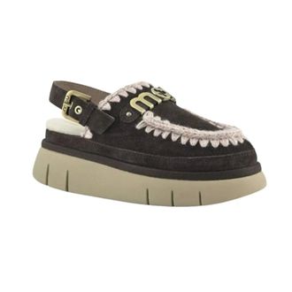 Mou Clogs, female, Brown, Size: 6 US Bounce Clog Back Strap