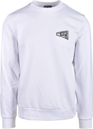 Diesel Sweatshirt van katoenmix - Heren - Sweatshirts - Wit - XL - Katoen - Hoodies & sweatvesten