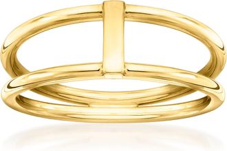 Canaria Canaria Italian 10kt Yellow Gold Open-Space Bar Ring