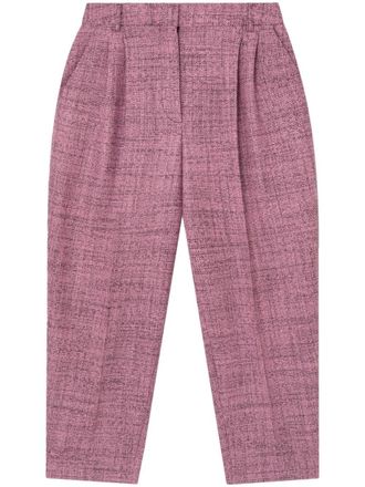 Stella McCartney pleated cropped wool trousers - women - RWS Wool - 38 - Pink