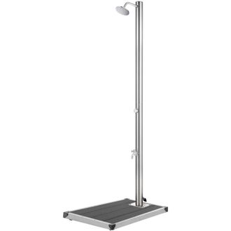 vidaXL Ducha De Jard&iacute;n Con Base Gris 220 Cm Acero Inoxidable Vidaxl
