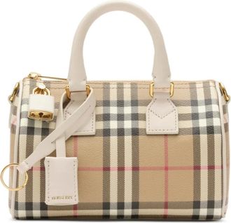 Burberry Handbags, female, Beige, Size: ONE SIZE Compact Bowling Bag