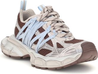 Balenciaga Womens Sneakers 3xl Interlace Brown-Beige-Blue Trainers Brown/beige/blue