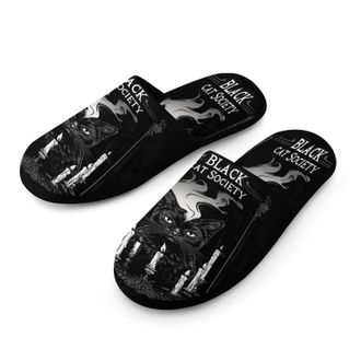 Generic Cat Society Mens Flannel Slipper Soft Comfy House Shoes Non Slip Winter Warm Indoor Outdoor Slippers
