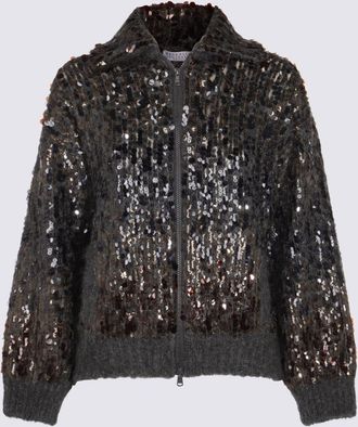 Brunello Cucinelli Dark Grey Wool Knitwear