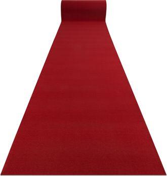 RugsX Passatoia Spessa Gommata Rumba 1974 Nozze Colore Unico Chiaretto, Rosso 80cm Red 80x640 Cm