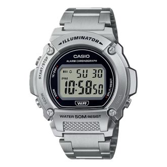 Casio Mens Classic Digital Watch with Stainless Steel Band - W-219HD-1AVCF