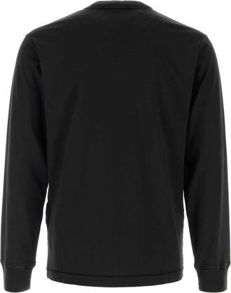 Stone Island Cotton Logo-Embroidered Sweatshirt - Black