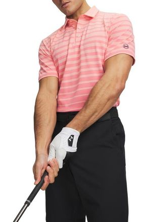 Under Armour UA ArmourDry Stripe Performance Golf Polo in Posh Pink at Nordstrom, Size Xx-Large