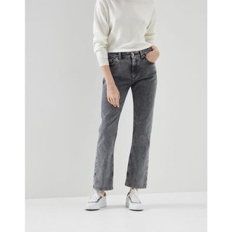 Brunello Cucinelli Slate Straight-Leg Denim Trousers, Brand Size 48 (US Size 14)