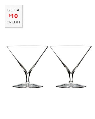 Waterford Set Of 2 Elegance Martini Glasseswith $10 Credit