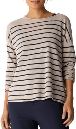 Eileen Fisher Organic Linen & Organic Cotton Crewneck Sweater in Ink at Nordstrom, Size Xx-Small