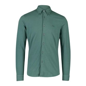 HUGO BOSS Heren, Overhemden, Groen, Maat: L Katoen