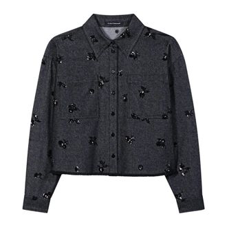 Luisa Cerano Dames, Blouses & Shirts, Blauw, Maat: 2XL Denim