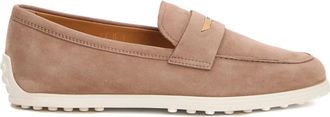 Tod's Beige Rubberen Zool Mocassin - Dames - Loafers - Beige - 36 1/2 EU - Schoenen