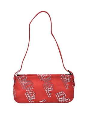 by FAR Suede Shoulder Bag - Red