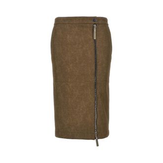 Pinko Faux nubuck leather pencil skirt Woman 38