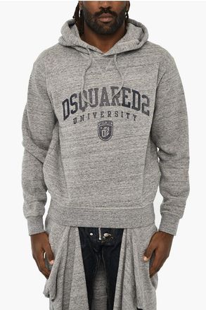 Dsquared2 Fleeced-Cotton Asymmetrical Hoodie size S