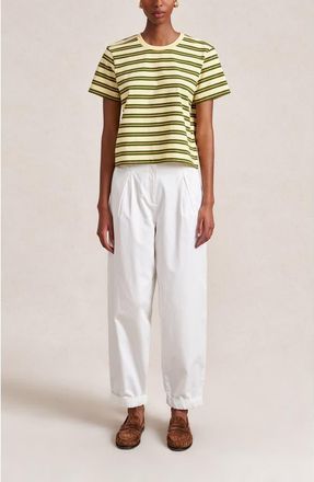 La Ligne Striped Mol Tee in Butter/cactus at Nordstrom, Size X-Large
