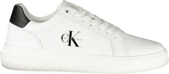 Calvin Klein Mens Leather Casual Sneakers - White - Size EU 40