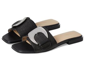 Naturalizer 27 Edit Naomi2 Slides Womens Sandals Black Straw Fabric : 7 M (B), Synthetic