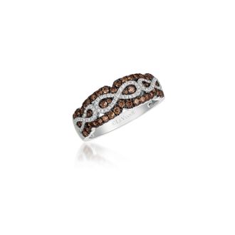 Le Vian Chocolatier Ring Chocolate Diamonds, Vanilla Diamonds set in 14K Vanilla Gold Ring Size 7 R20590WBR