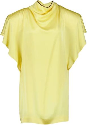 Stella McCartney Gele Stropdas Hals Mini Jurk - Dames - Blouses - Geel - S - Overhemden