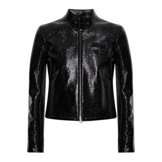 Courr&egrave;ges Light Jackets, female, Black, Size: 2XS City Vinyl Jacket