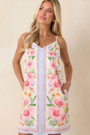 Skies Are Blue Clothing Picnic Date Mini Dress In Pink Multi Floral