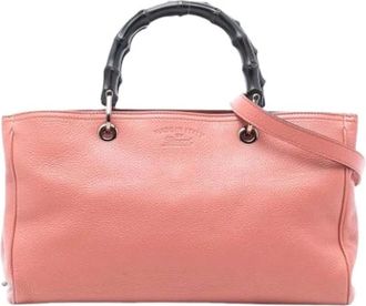 Gucci Pre-owned Handbags, female, Pink, Size: ONE SIZE Pre-owned Bamboo Shopper
