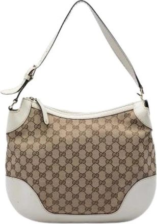 Gucci Pre-owned Charlotte Hobo Bag - Dames - Vintage Schoudertas - Beige - ONE Size - Leer - Vintage